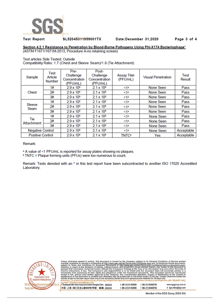 手術(shù)衣4級(jí)檢測(cè)報(bào)告LEVEL 4 (3)
